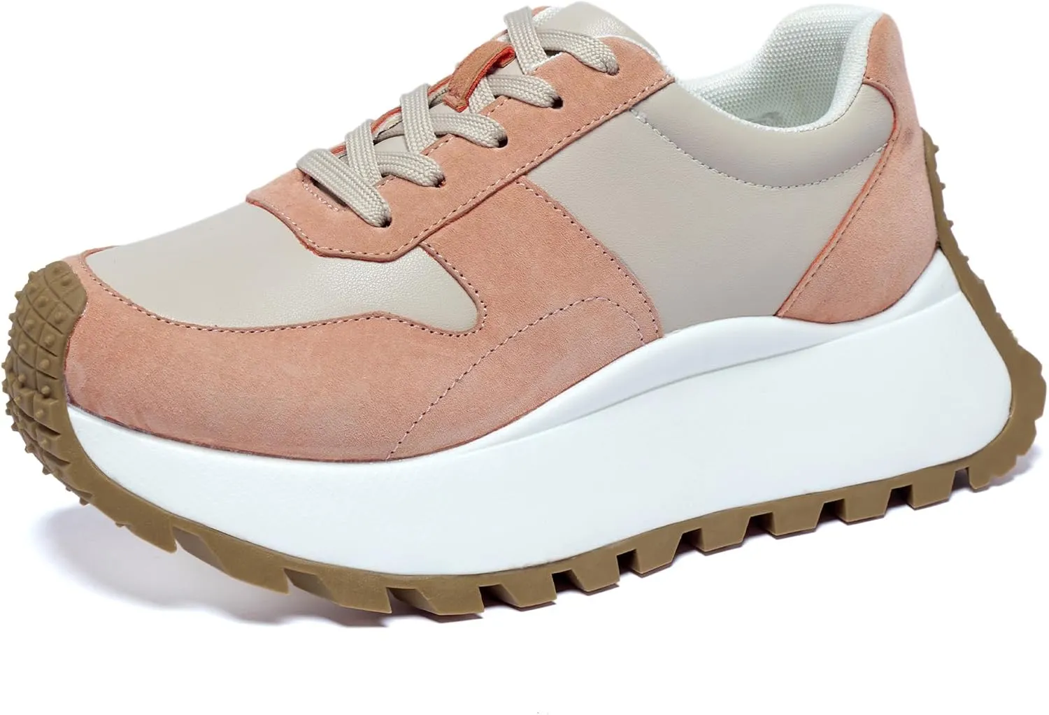 Women's Sneakers Platform Height Increase Casual Walking Shoes Low Lace Up Sneakers Comfortable Non-Slip Women's Shoes