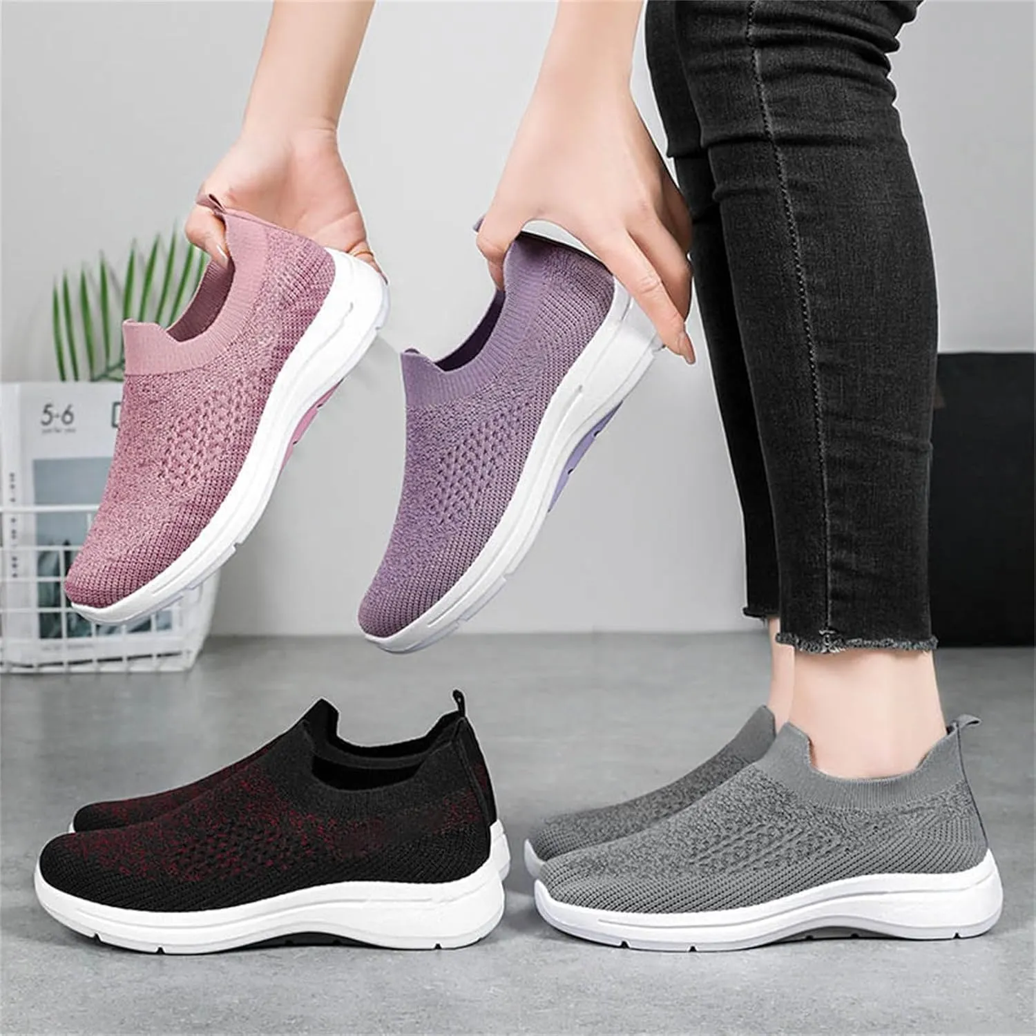 Womens Sneakers Tennis Walking Workout Gym Shoes Slip On Lightweight Comfortable Athletic Sports Running Shoes