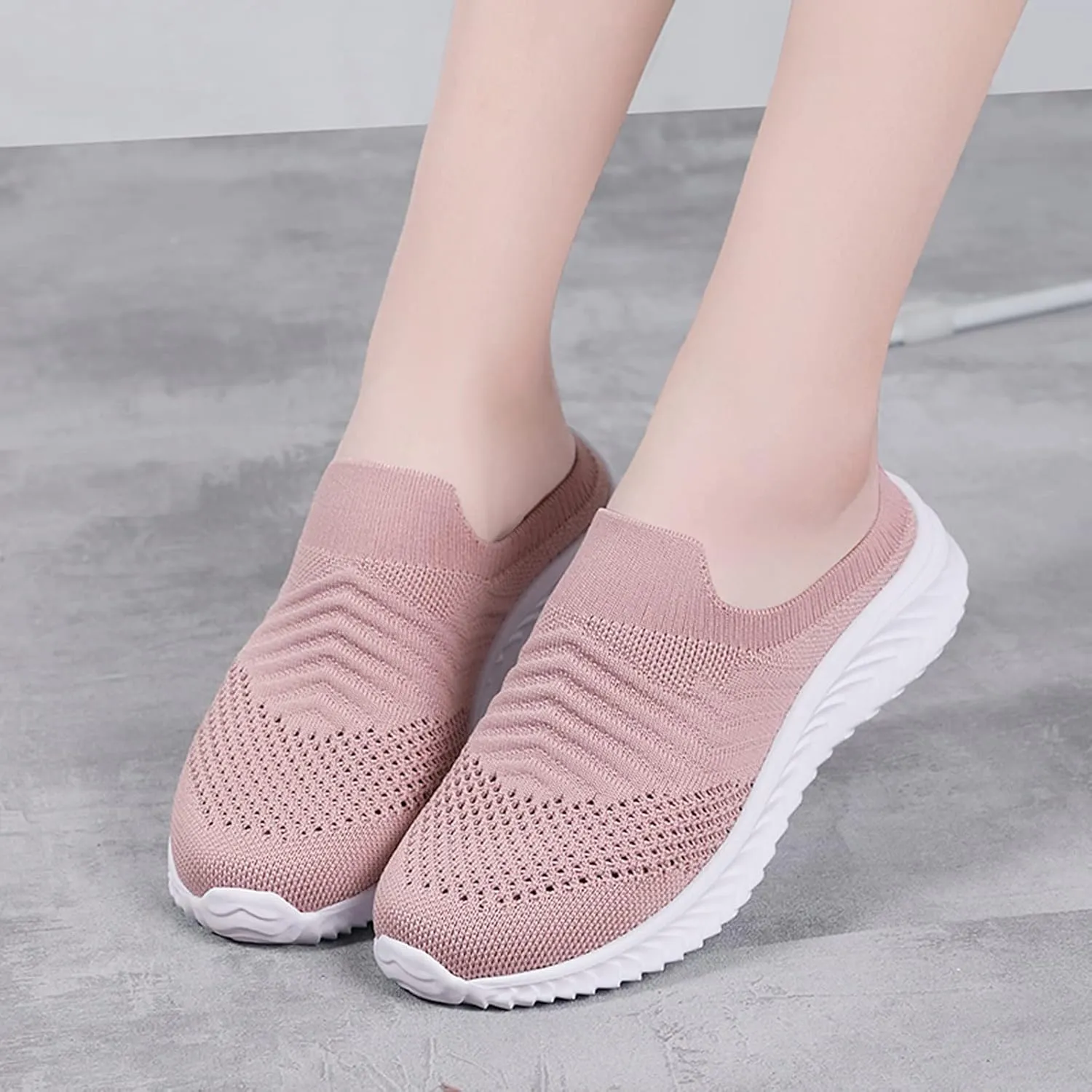 Womens Summer Breathable Mesh Slippers Mens Casual Shoes Walking Men's Casual Dress Shoes Men's Fashion Sneakers White Tennis Shoe Loafers Casual Slip On
