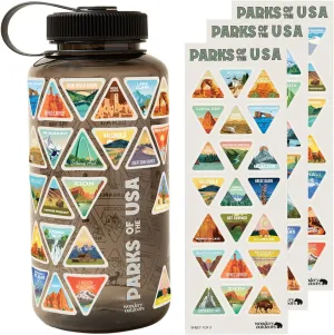 Wondery The Original Parks of the USA Wide Mouth Adventure Bucket List Bottle (Black)