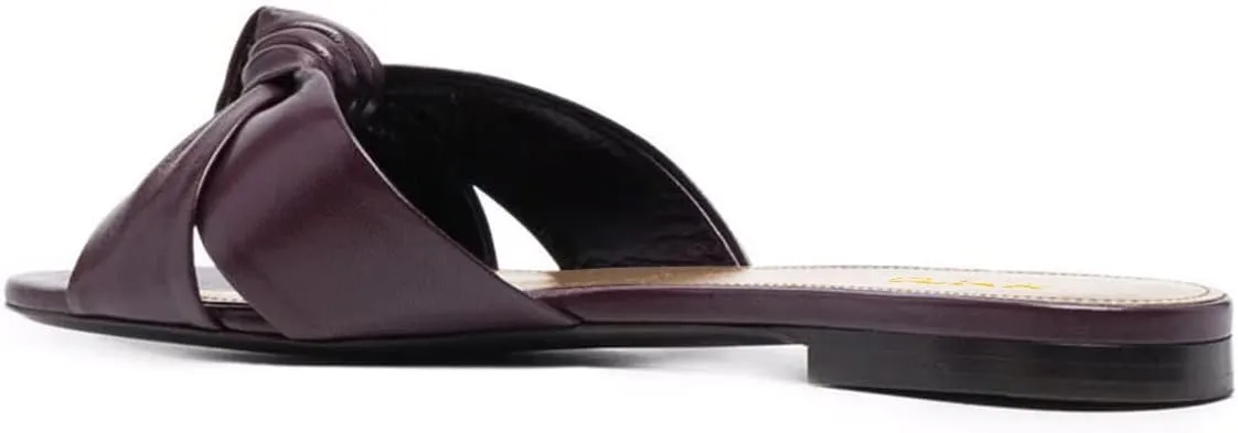 XYD Women Open Round Toe Bowknot Crossover Flats & Block Heel Sandals Slip On Mule Backless Slides Casual Dressy Cute Dress Casual Shoes