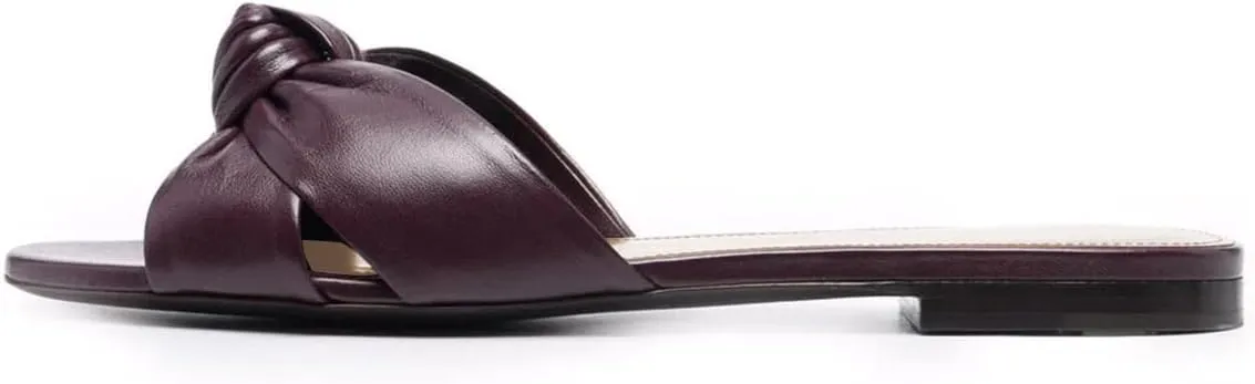 XYD Women Open Round Toe Bowknot Crossover Flats & Block Heel Sandals Slip On Mule Backless Slides Casual Dressy Cute Dress Casual Shoes