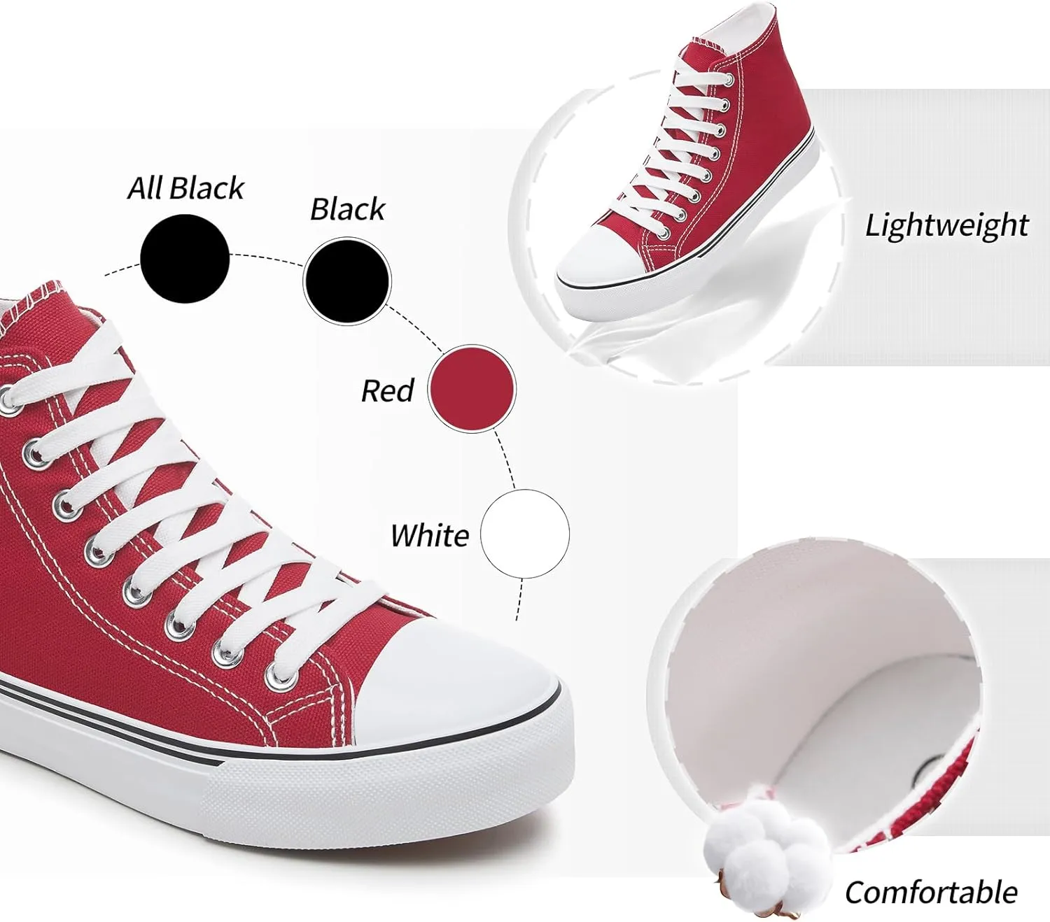 yageyan Womens High Top Canvas Sneakers Lace up Fashion Shoes for Women Casual Classic