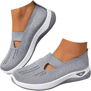 Yanzhenglip Women's Comfort Slip On Fashion Black Walking Runing Sneakers Flat Shoes Womens Comfort Lightweight Breathable Sock Shoe Non-Slip Mesh Casual Fashion Tennis Sneakers