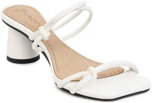 Yawors Womens LC1303 Slip On Solid Belt Pu Low Flare Sandals