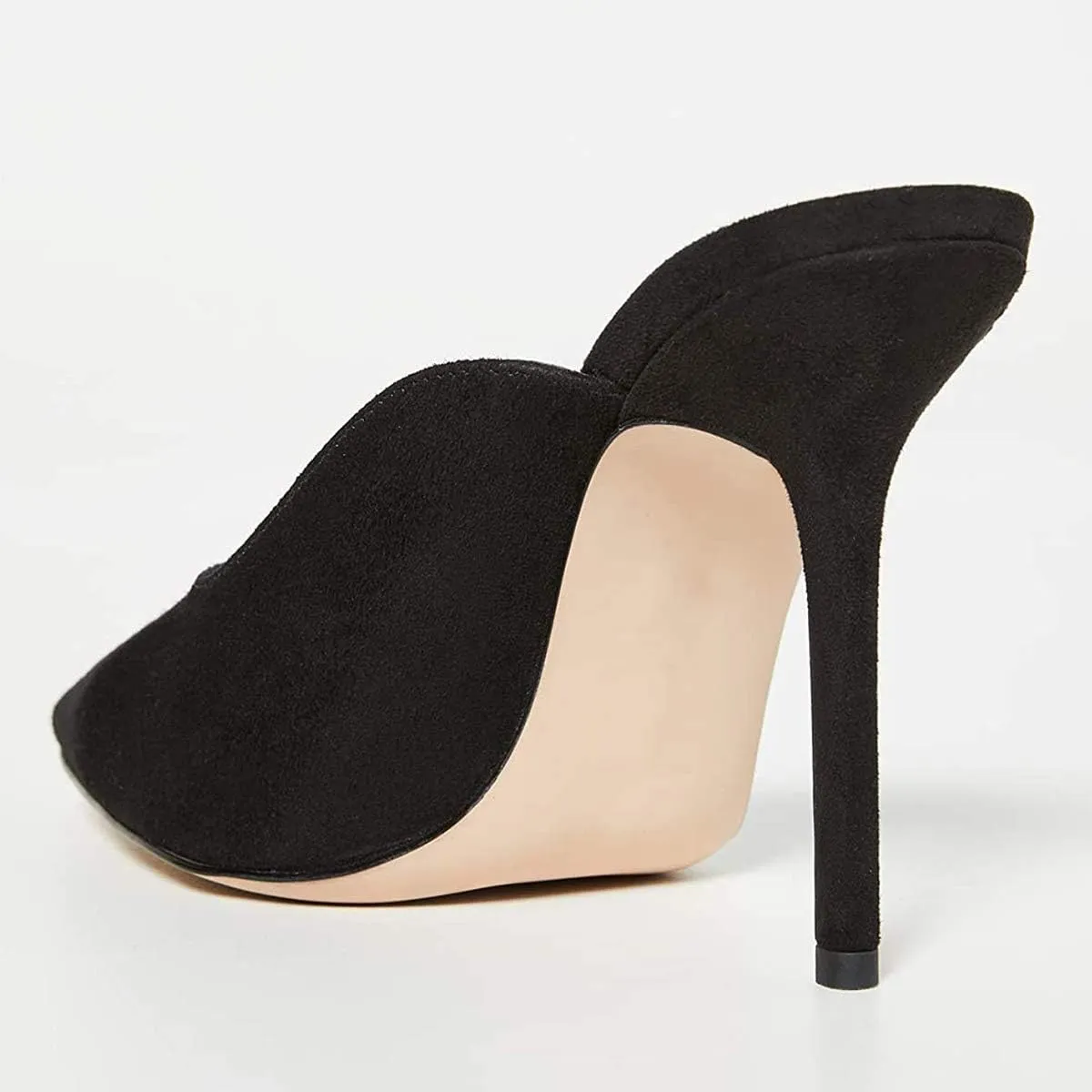 YDN Women Dressy Pointy Toe Slip On Mules High Heels Slide Backless Sandals Fashion Dress Shoes