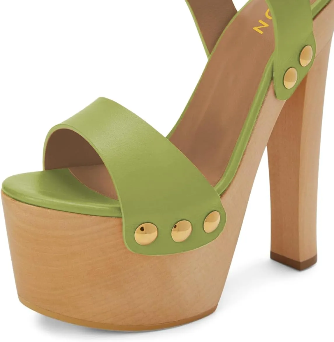 YDN Women's Platform Heeled Sandals Open Round Toe Chunky High Heels Backless Ankle Strap Sexy Casual Shoes for Spring Summer Party Size 4-16 US