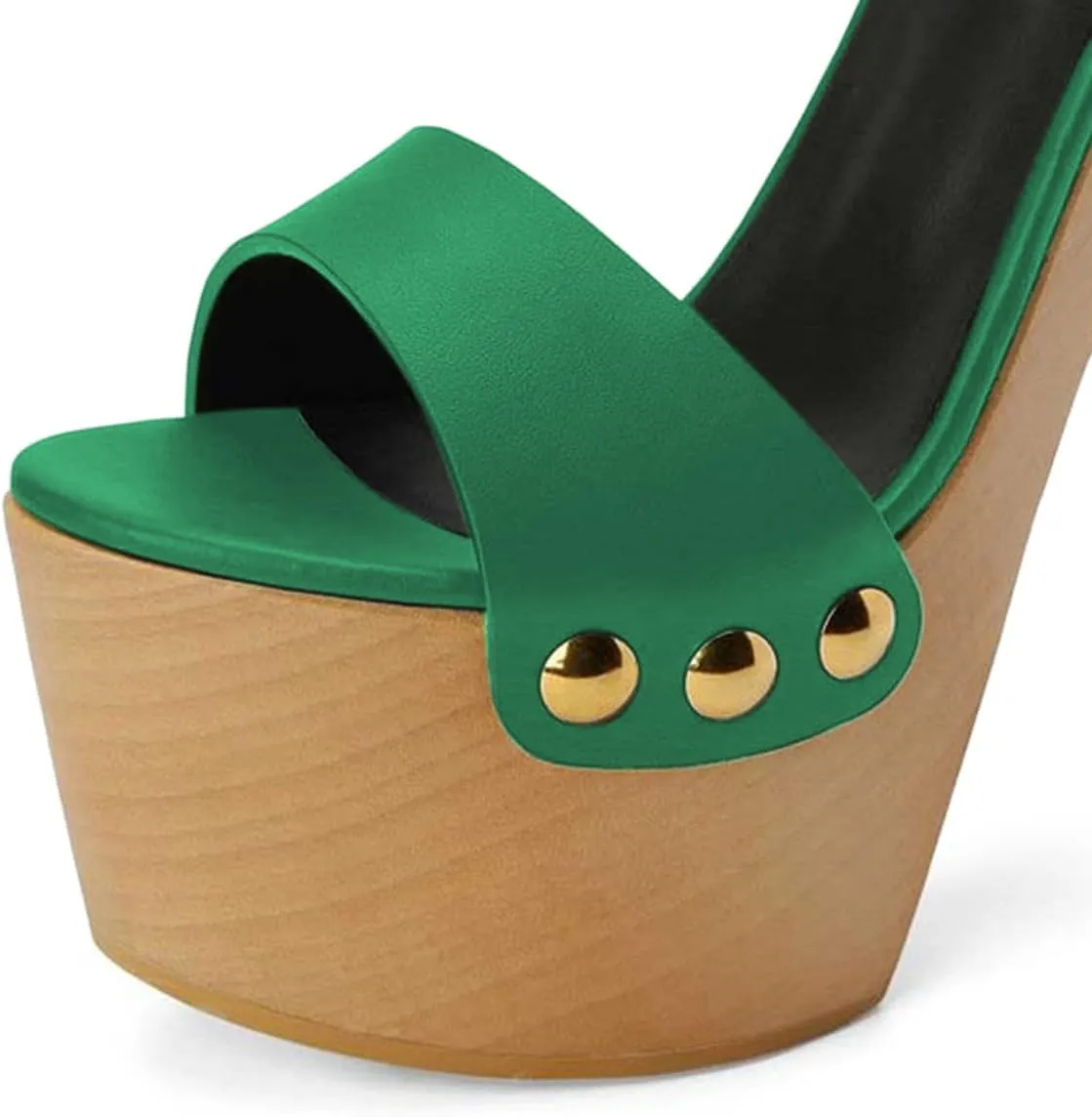 YDN Women's Platform Heeled Sandals Open Round Toe Chunky High Heels Backless Ankle Strap Sexy Casual Shoes for Spring Summer Party Size 4-16 US