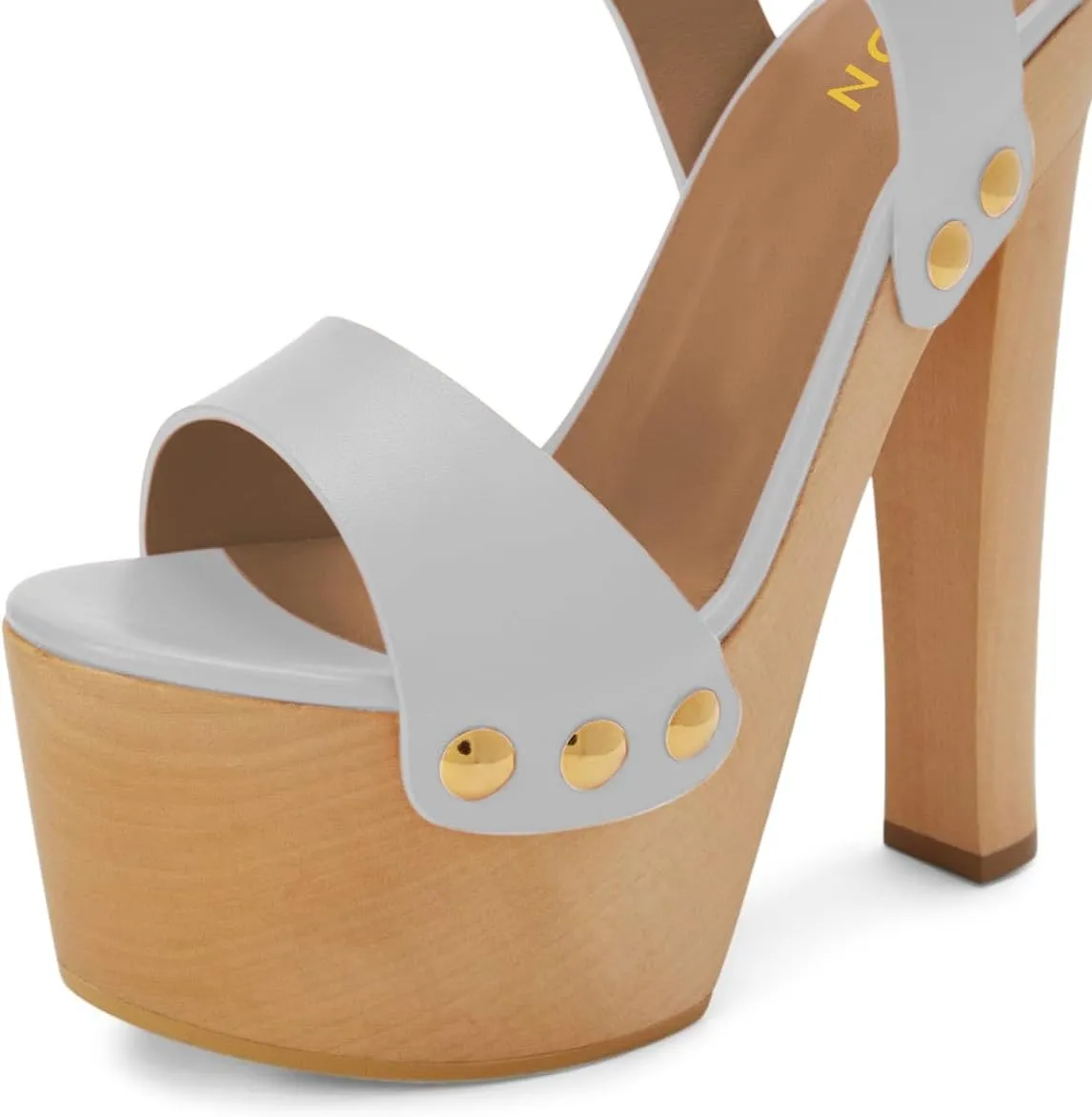 YDN Women's Platform Heeled Sandals Open Round Toe Chunky High Heels Backless Ankle Strap Sexy Casual Shoes for Spring Summer Party Size 4-16 US