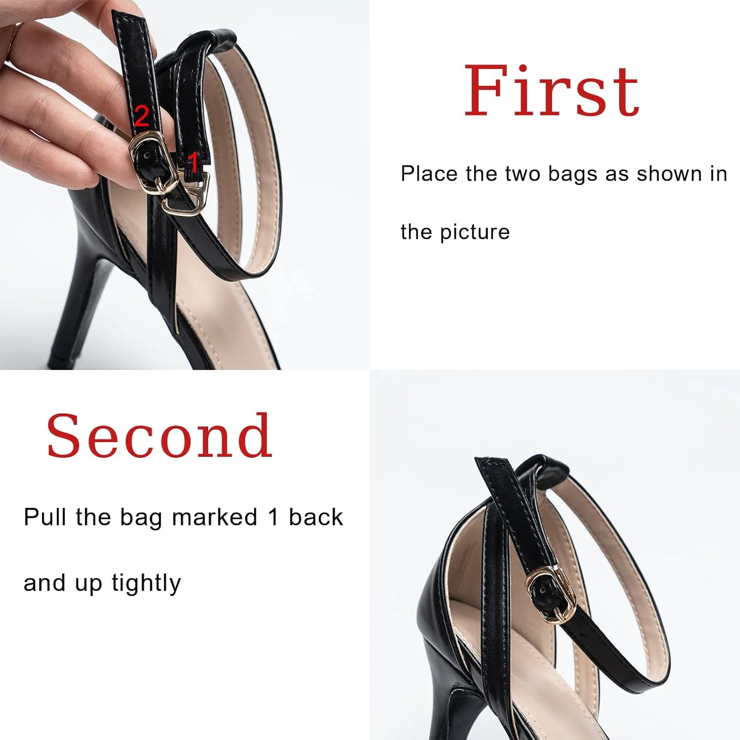 youngshow Pointed Toe Women Pumps, Comfort Slingback Heels with Arch Support, Cute Kitten Heels with Ankle Strap for Womens, Walking Office, Black